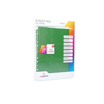 Gamegenic Sideloading 18-Pocket Pages - 10-pack Grön Gamegenic