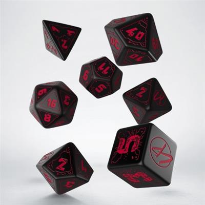 Cyberpunk Red Dice Set - Blood over Chrome Q-Workshop