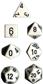 Chessex Opaque Polyhedral 7-Die Set - Vit med Svart Chessex