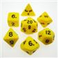 Chessex Opaque Polyhedral 7-Die Set - Gul med Svart Chessex