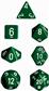 Chessex Opaque Polyhedral 7-Die Set - Grön med Vit Chessex