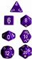 Chessex Opaque Polyhedral 7-Die Set - Lila med Vit Chessex