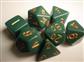 Chessex Opaque Polyhedral 7-tärningsset - Dusty Green med Guld Chessex