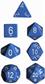 Chessex Opaque Polyhedral 7-Tärningsset - Ljusblå med vit Chessex