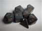 Chessex Opaque Polyhedral Tärningsset - Mörkgrå med Koppar Chessex