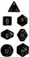 Chessex Opaque Polyhedral 7-Die Set - Black with Gold Chessex