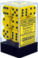 Chessex Opaque 16mm d6 Dice Blocks - Gula med svarta (12 Dice) Chessex