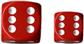 Chessex Opaque 16mm d6 med prickar Dice Blocks (12 Dice) - Röd med vit Chessex