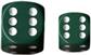 Chessex Opaque 16mm d6 Tärningar Block (12 Tärningar) - Grön med Vit Chessex