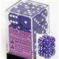 Chessex Opaque 16mm d6 Dice Blocks (12 Dice) - Lila med Vita Prickar Chessex