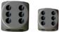 Chessex Opaque 16mm d6 Tärningar Block (12 Tärningar) - Grå med Svart Chessex