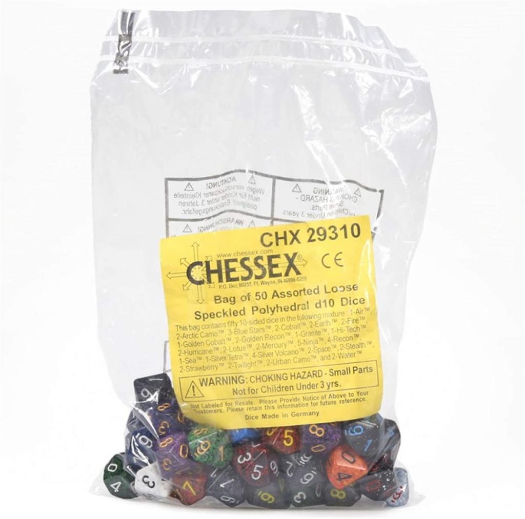 Chessex Speckled 50-pack Polyhedral d10 Dice Chessex