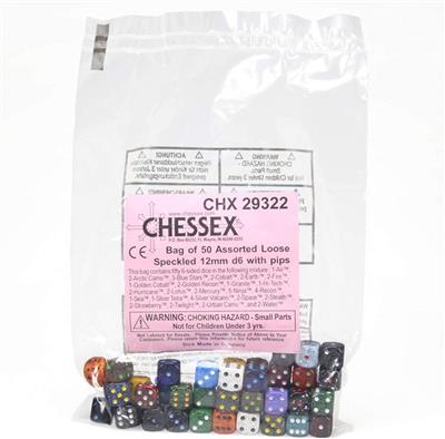 Chessex Speckled 50-pack Speltärningar - 12mm d6 Chessex