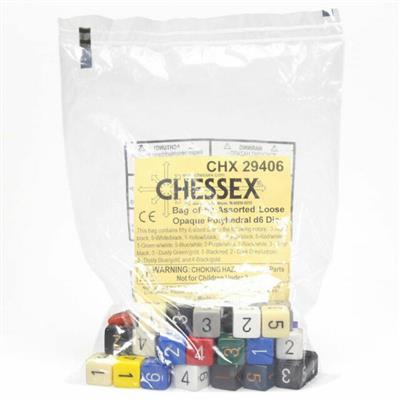 Chessex Opaque 50-pack Asst. Polyhedral d6 Dice Chessex
