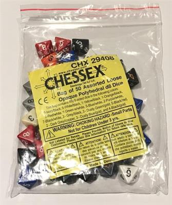 Chessex Opaque Polyhedral d8 Dice - 50 Asst. Dice Chessex