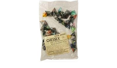 Chessex Gemini Poly D4 Tärningar - 50 Asst. Dice Chessex
