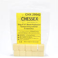 Chessex Opaque Polyhedral Bag med 10 Blanka 6-sidiga Tärningar Chessex