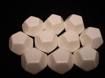 Chessex Opaque Polyhedral 10-pack 12-sidiga Tärningar Chessex