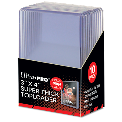 3" x 4" Super Thick 200PT Toploader 10-pack Ultra Pro