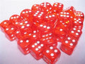 Chessex Translucent 12mm d6 Dice Blocks - Orange w/White (36 Dice) Chessex
