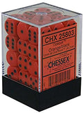 Chessex Opaque 12mm d6 med pips Tärningsblock (36 Tärningar) - Orange med svart Chessex