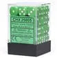 Chessex Opaque 12mm d6 Dice Blocks - Grön med Vita Prickar (36 Dice) Chessex