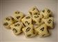Chessex Opaque Polyhedral Tärningsset - Ivory/Black Chessex