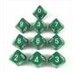 Chessex Opaque Polyhedral Ten d10 Set - Grön/Vit Chessex