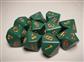 Chessex Opaque Polyhedral Ten d10 Set - Dusty Green/Guld Chessex