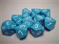Chessex Opaque Polyhedral Tärningsset - Ljusblå/Vit Chessex