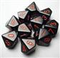 Chessex Opaque Polyhedral Tärningsset d10 - Svart/Röd Chessex