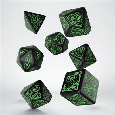 Call of Cthulhu 7:e upplagan Svart & Grön Tärningsset (7) Q-Workshop