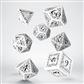 Elvish Dice Set i Vitt och Svart (7) Q-Workshop