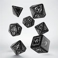 Elvish Black & White Dice Set (7) Q-Workshop