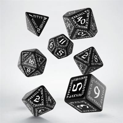 Runic Black & White Dice Set (7) Q-Workshop