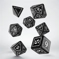 Runic Black & White Dice Set (7) Q-Workshop