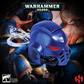 Primaris Space Marine Ultra Marines Helmet Nyckelring - Warhammer 40K Semic