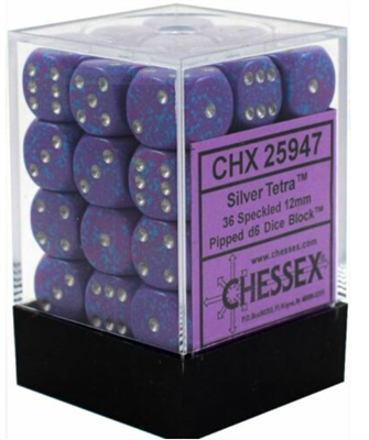 Chessex Speckled 12mm d6 Tärningar Block med Pips (36 Tärningar) Chessex