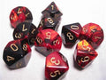 Chessex Gemini Polyhedral Tärningset d10 - Svart-Röd med Guld Chessex