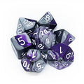 Chessex Gemini Polyhedral 7-Die Set - Lila-Stål med Vit Chessex