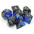 Chessex Gemini Polyhedral 7-Die Set - Svart-Blå med Guld Chessex