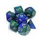 Chessex Gemini Polyhedral 7-Die Set - Blå-Grön med Guld Chessex
