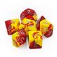 Chessex Gemini Polyhedral 7-Die Set - Red-Gul med Silver Chessex