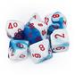 Chessex Gemini Polyhedral 7-Die Set - Astral Blue-White med Röda Chessex
