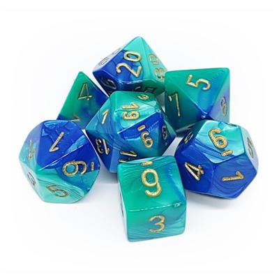 Chessex Gemini Polyhedral 7-Die Set - Blue-Teal w/gold Chessex