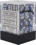 Chessex Gemini 12mm d6 Dice Blocks - Blue-Steel with White (36 Dice) Chessex