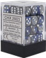 Chessex Gemini 12mm d6 Dice Blocks - Blue-Steel with White (36 Dice) Chessex