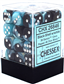 Chessex Gemini 12mm d6 Tärningsblock med Pips (36 Tärningar) - Svart-Skal m/ Vit Chessex