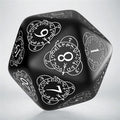 D20 Level Counter Tärning i Svart och Vit Q-Workshop