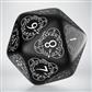 D20 Level Counter Tärning i Svart och Vit Q-Workshop